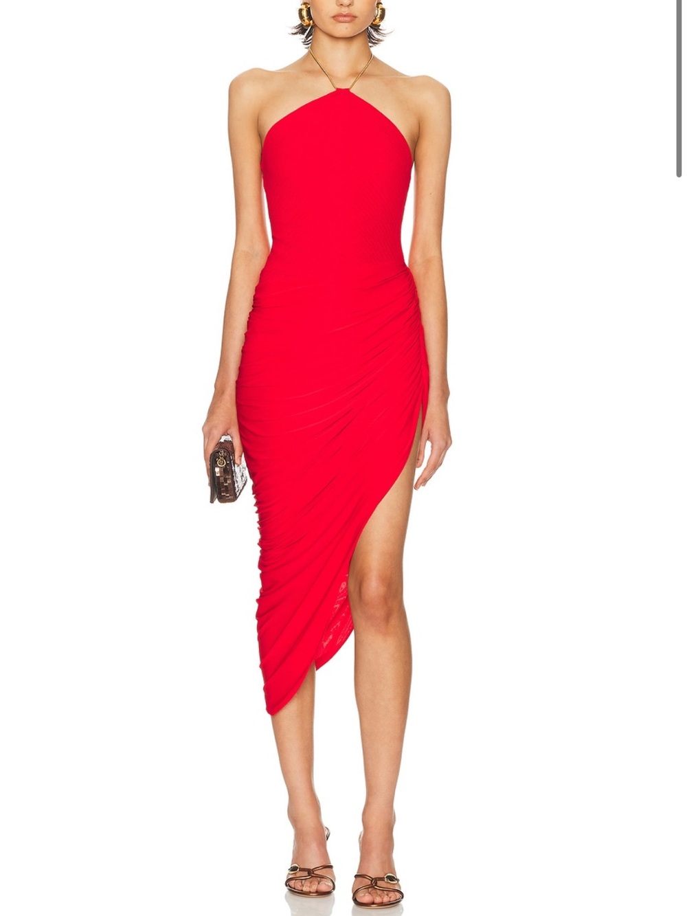 Ronny Kobo Cerva Halter Asymmetric Dress